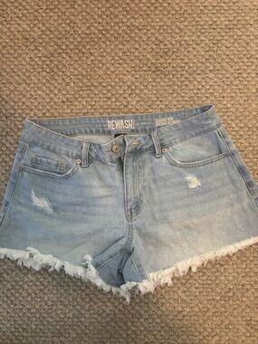 Rehash Light Wash Distressed Denim Cutoff Shorts